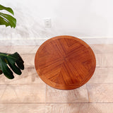 Small Walnut Round End Table by Lane