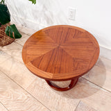 Small Walnut Round End Table by Lane