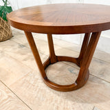 Small Walnut Round End Table by Lane
