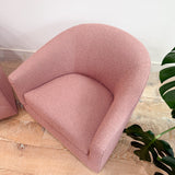 Pair of Vintage Swivel Chairs - New Pink Upholstery