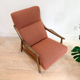 Mid Century Lounge Chair - New Rust Colored Upholstery