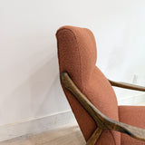 Mid Century Lounge Chair - New Rust Colored Upholstery