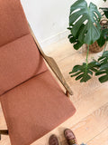 Mid Century Lounge Chair - New Rust Colored Upholstery