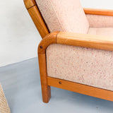 Danish Teak Lounge Chair - Pink Upholstery