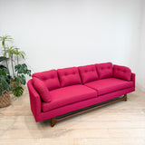 Mid Century Curved Back Sofa - New Pink Upholstery