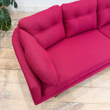 Mid Century Curved Back Sofa - New Pink Upholstery
