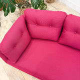 Mid Century Curved Back Sofa - New Pink Upholstery