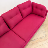 Mid Century Curved Back Sofa - New Pink Upholstery