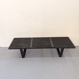 Vintage Black Slat Bench