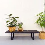 Vintage Black Slat Bench