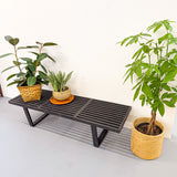 Vintage Black Slat Bench