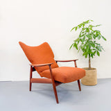 Danish Adjustable Lounge Chair by K. Rasmussen