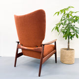 Danish Adjustable Lounge Chair by K. Rasmussen