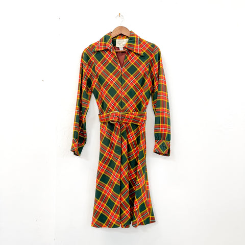 50s/60s Jane Justin Plaid Dress