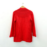 Red Open Front Sweater