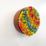 Mega Felted Puff Sculpture | Rainbow in Teak