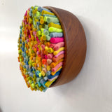 Mega Felted Puff Sculpture | Rainbow in Teak