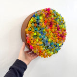 Mega Felted Puff Sculpture | Rainbow in Teak