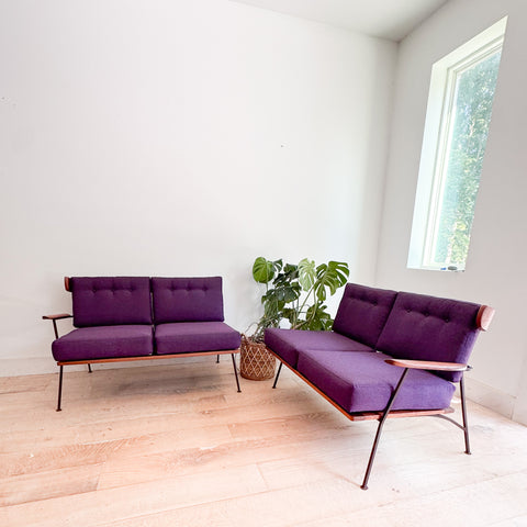 2 Part Wrought Iron Sofa - New Upholstery
