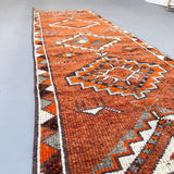 Burnt Orange/Grey Runner 2'7.5"x9'3"