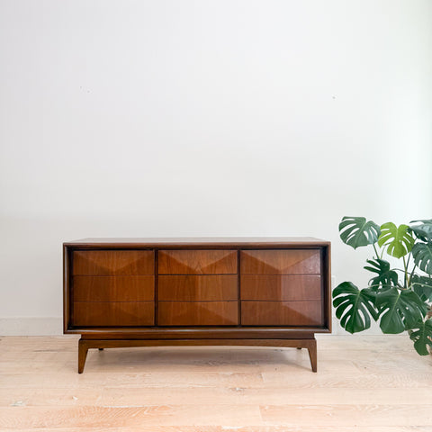 Mid Century Diamond Front Dresser