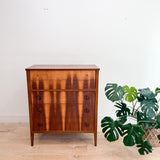 Mid Century Highboy Dresser - Stunning Wood Grain