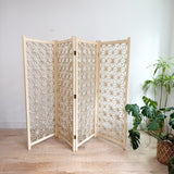 Vintage White Geometric Screen/Room Divider