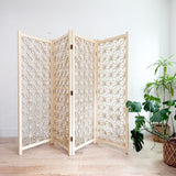 Vintage White Geometric Screen/Room Divider