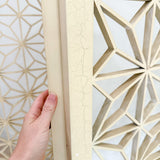 Vintage White Geometric Screen/Room Divider