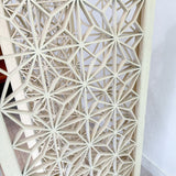 Vintage White Geometric Screen/Room Divider