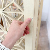 Vintage White Geometric Screen/Room Divider