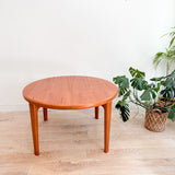 Danish Teak Round Dining Table w/ Sculpted Legs