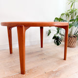 Danish Teak Round Dining Table w/ Sculpted Legs