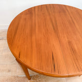 Danish Teak Round Dining Table w/ Sculpted Legs
