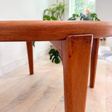 Danish Teak Round Dining Table w/ Sculpted Legs