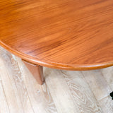 Danish Teak Round Dining Table w/ Sculpted Legs