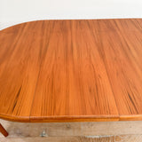 Danish Teak Round Dining Table w/ Sculpted Legs