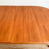 Danish Teak Round Dining Table w/ Sculpted Legs