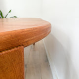 Danish Teak Round Dining Table w/ Sculpted Legs