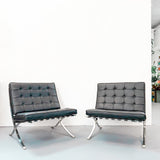 Pair Barcelona Stye Lounge Chairs