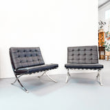 Pair Barcelona Stye Lounge Chairs