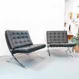 Pair Barcelona Stye Lounge Chairs