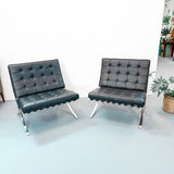 Pair Barcelona Stye Lounge Chairs