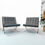 Pair Barcelona Stye Lounge Chairs