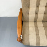 Danish Teak Sofa w/ Stripe Upholstery