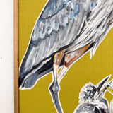 Blue Heron and Babies Stitch Painting