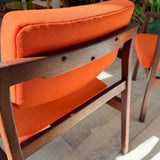 Pair of Jens Risom Chairs - Orange Upholstery