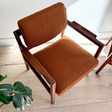 Pair of Jens Risom Chairs - Burnt Orange Upholstery