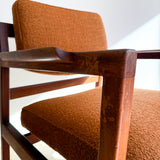 Pair of Jens Risom Chairs - Burnt Orange Upholstery