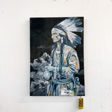 Black Leather Indian Painting